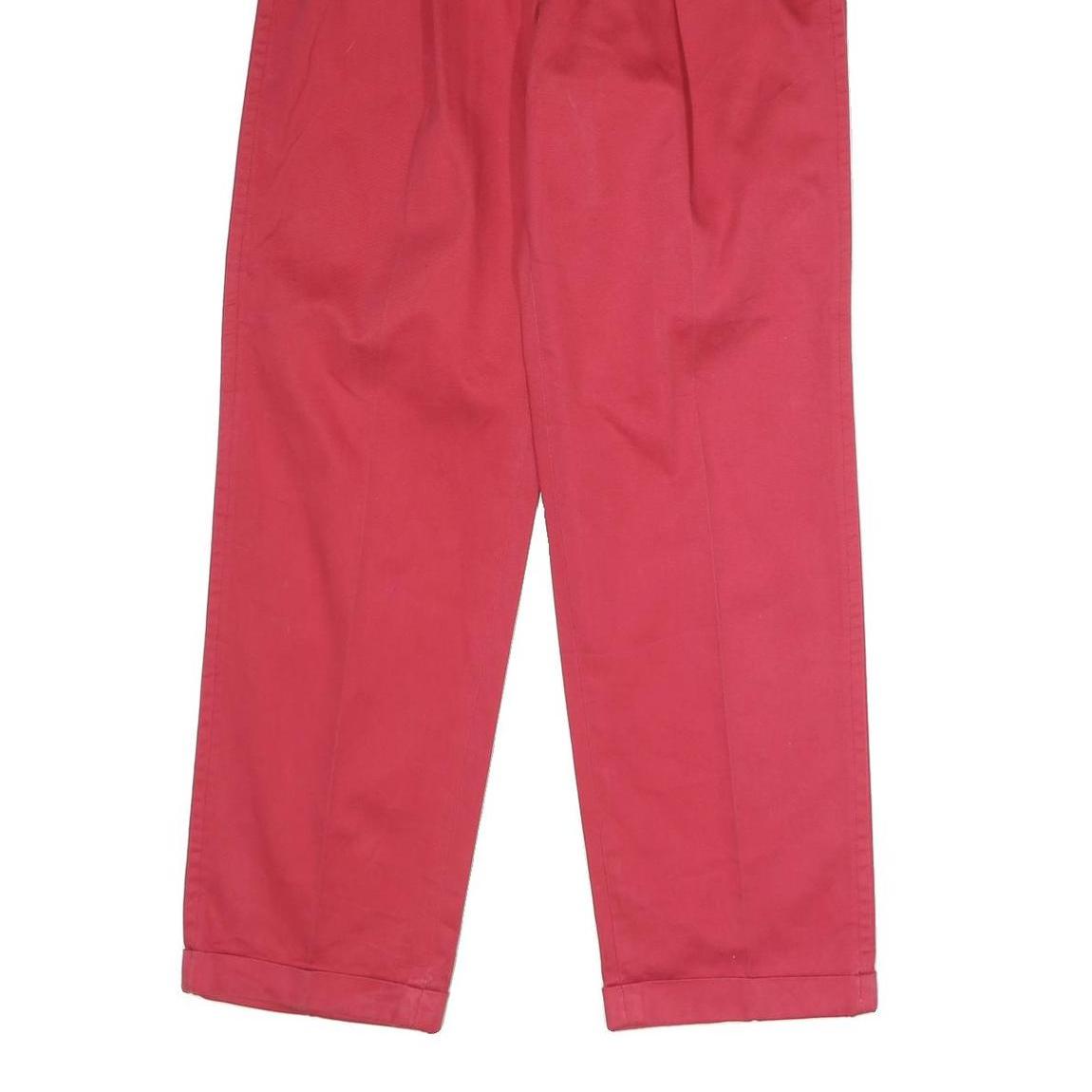 NAUTICA Mens Cotton Red Classic Straight Trousers W30 L32 Comfortable Zip