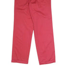 NAUTICA Mens Cotton Red Classic Straight Trousers W30 L32 Comfortable Zip