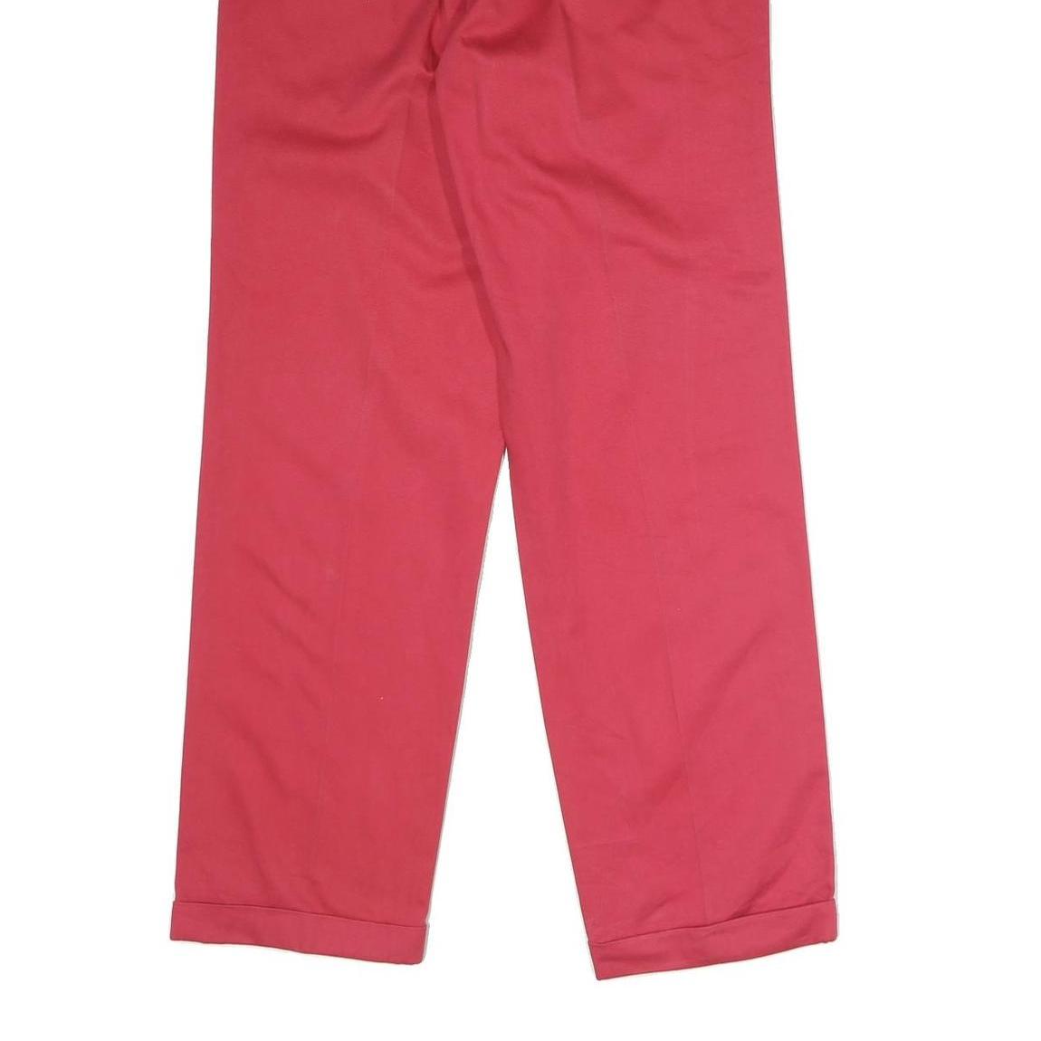 NAUTICA Mens Cotton Red Classic Straight Trousers W30 L32 Comfortable Zip