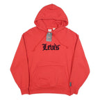 LEVI'S Mens Red Hoodie S Cotton Blend Pullover Hooded Sweatshirt