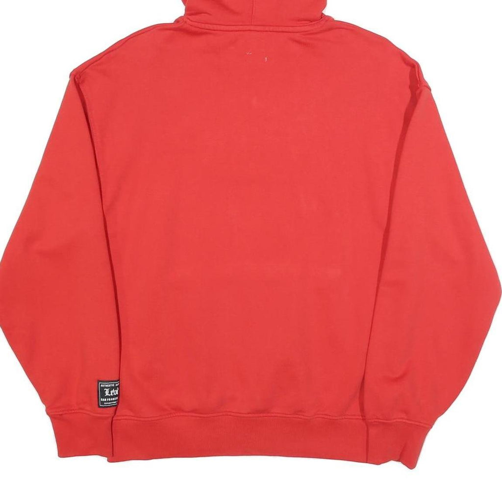 LEVI'S Mens Red Hoodie S Cotton Blend Pullover Hooded Sweatshirt