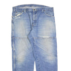 DICKIES Mens Relaxed Light Blue Denim Jeans W38 L32 Workwear Zip Closure