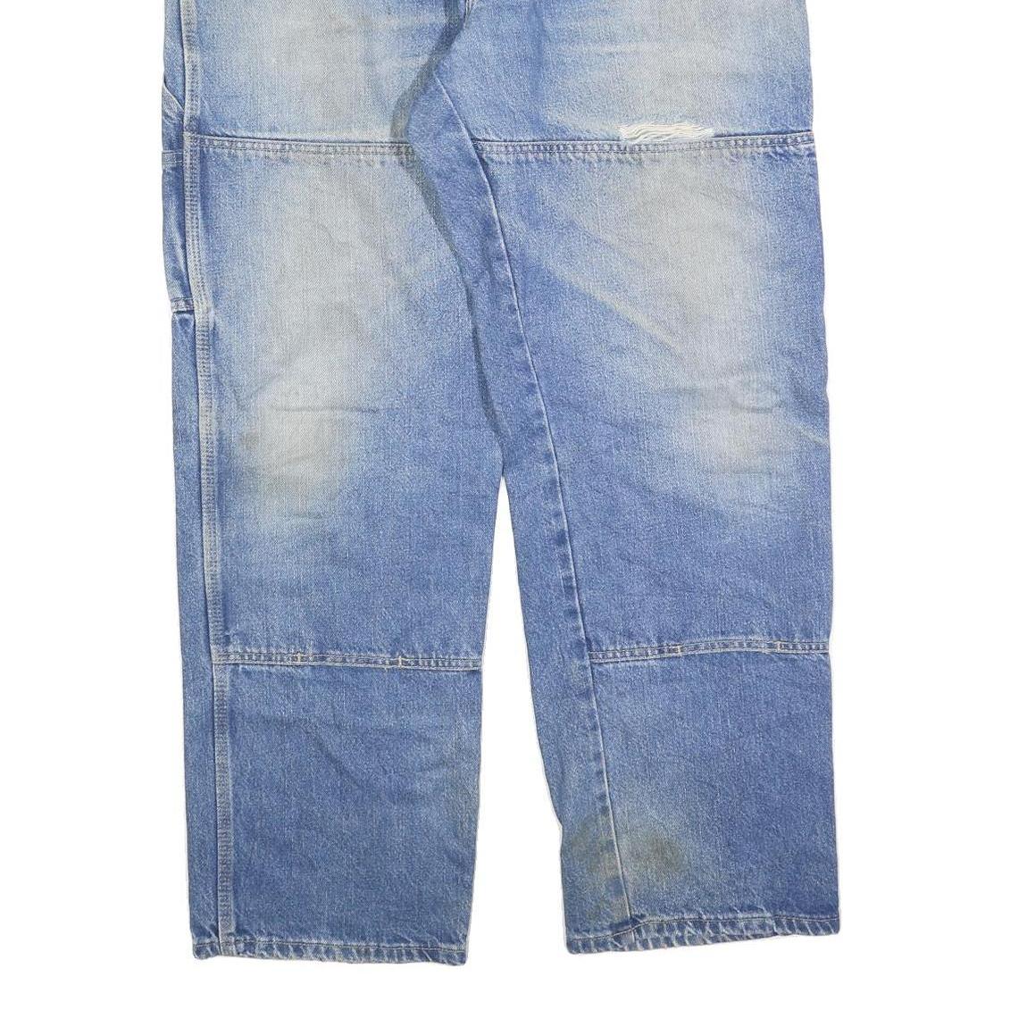 DICKIES Mens Relaxed Light Blue Denim Jeans W38 L32 Workwear Zip Closure