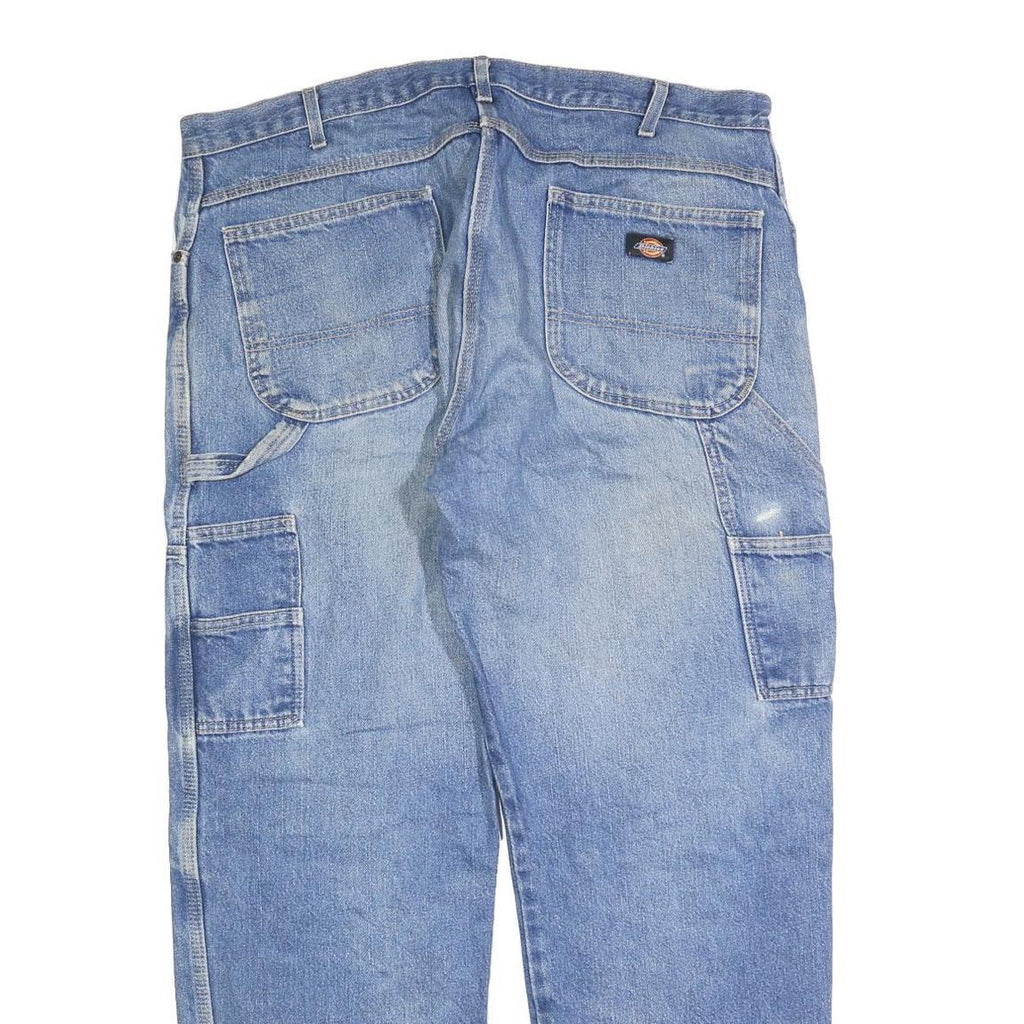 DICKIES Mens Relaxed Light Blue Denim Jeans W38 L32 Workwear Zip Closure