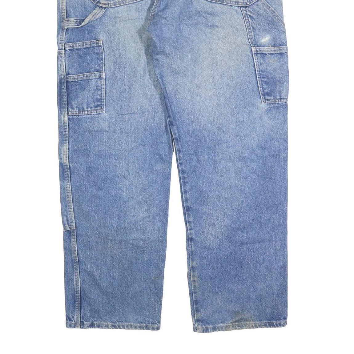 DICKIES Mens Relaxed Light Blue Denim Jeans W38 L32 Workwear Zip Closure