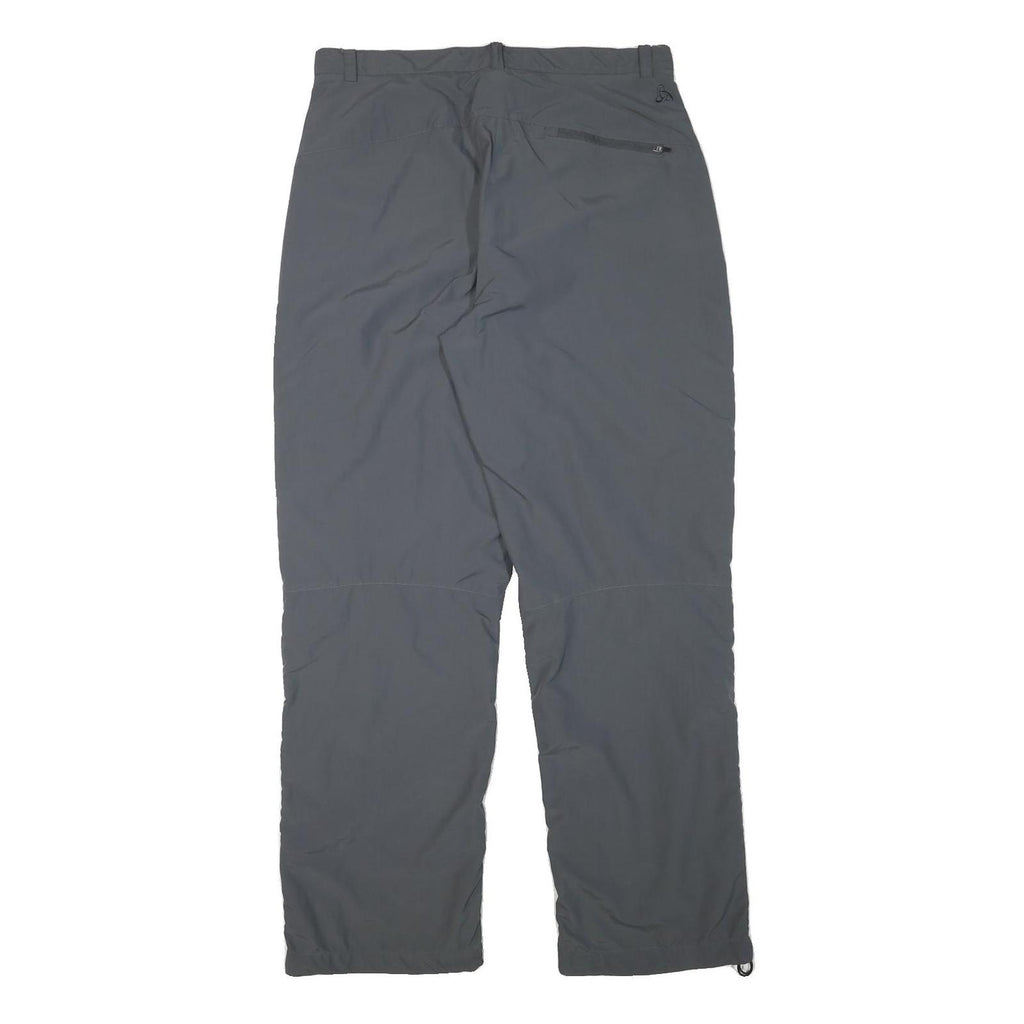 ODLO Lined Womens Relaxed Grey Polyester Blend Zip Closure Trousers W34 L32