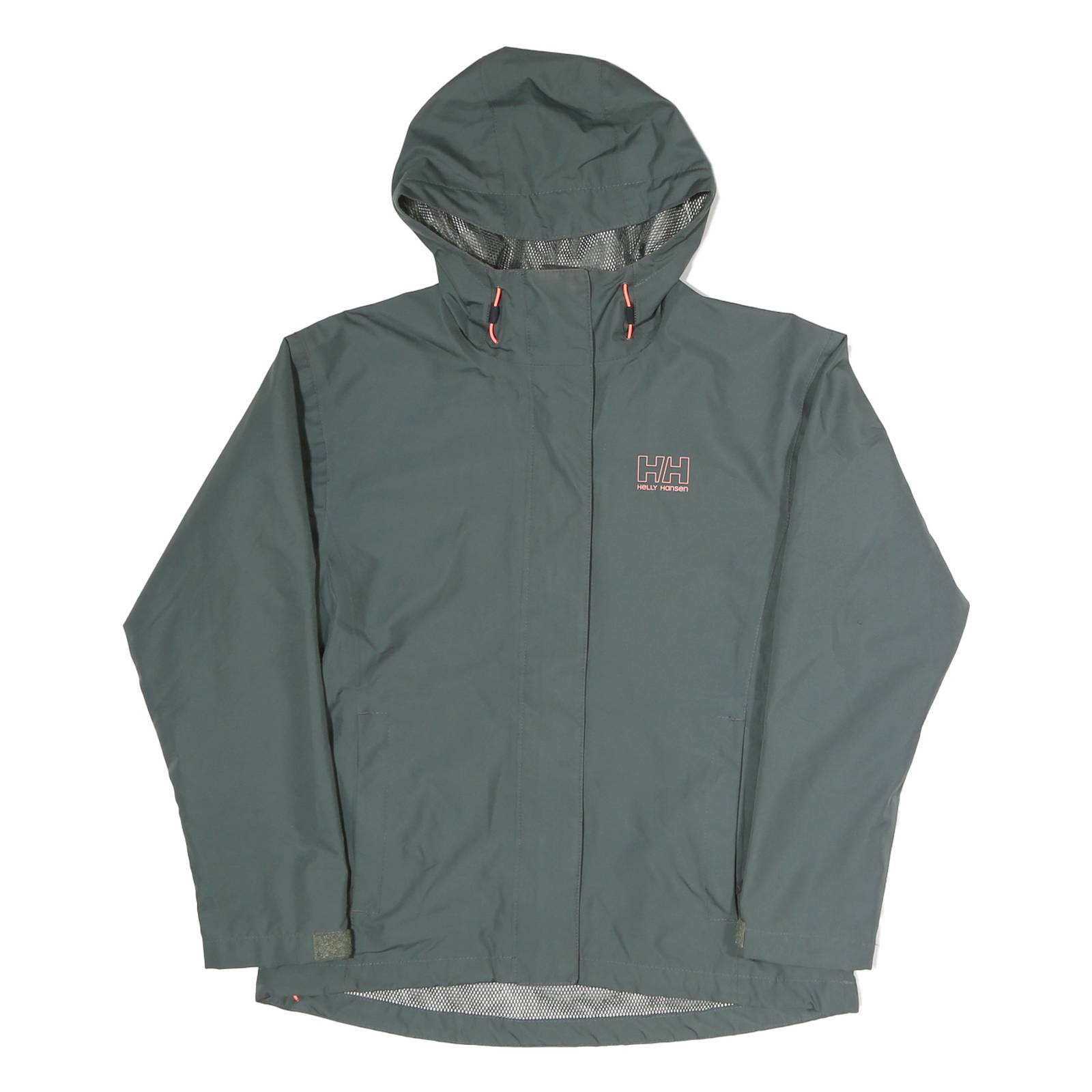 HELLY HANSEN Womens Grey Outdoor Jacket S Polyester Zip Hooded Plain Sporty