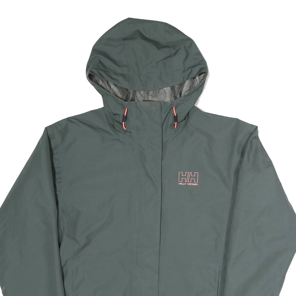 HELLY HANSEN Womens Grey Outdoor Jacket S Polyester Zip Hooded Plain Sporty
