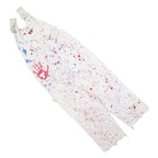 DICKIES Mens White Cotton Blend Paint Splatter Dungarees Loose Fit M W32 L25