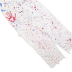 DICKIES Mens White Cotton Blend Paint Splatter Dungarees Loose Fit M W32 L25