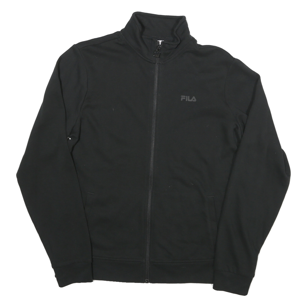 FILA Mens Black Zip Jacket M Cotton Blend Plain Casual Lightweight