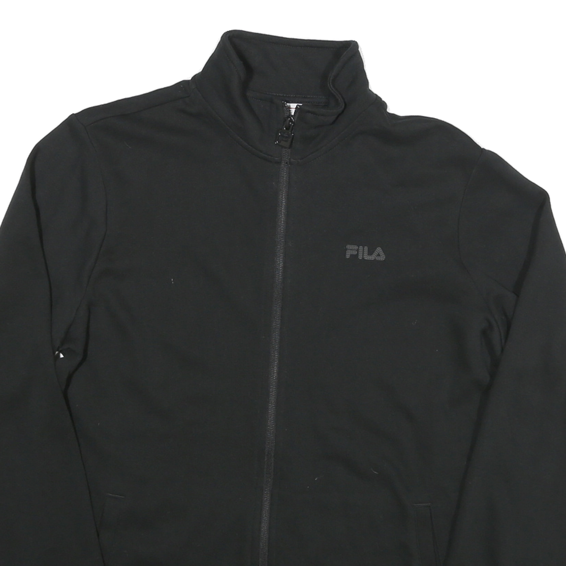 FILA Mens Black Zip Jacket M Cotton Blend Plain Casual Lightweight