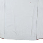 TOMMY HILFIGER Mens White Plain Cotton Blend Jumper Crew Neck Tight Knit M