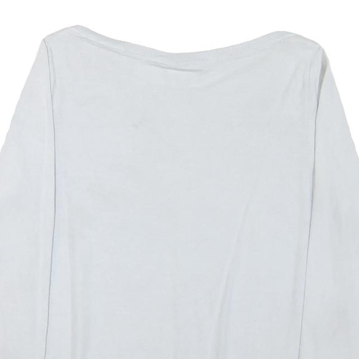 TOMMY HILFIGER Mens White Plain Cotton Blend Jumper Crew Neck Tight Knit M