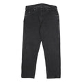 WRANGLER Mens Black Regular Straight Denim Dark W36 L30 Cotton Zip Jeans