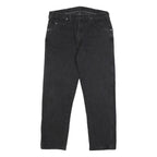 WRANGLER Mens Black Regular Straight Denim Dark W36 L30 Cotton Zip Jeans