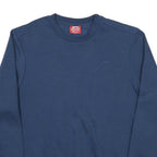 SLAZENGER Mens Blue Crew Neck L Cotton Blend Pullover Sweatshirt Classic