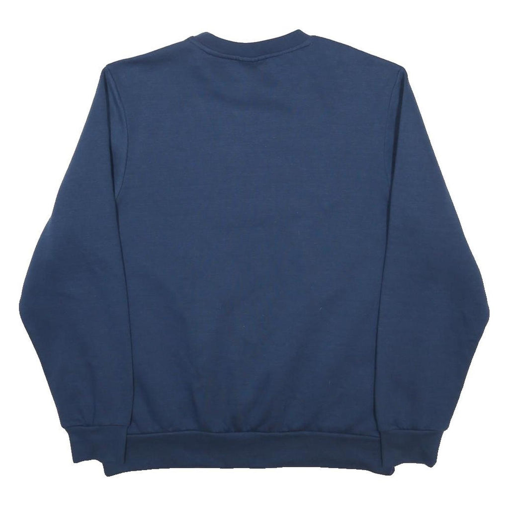 SLAZENGER Mens Blue Crew Neck L Cotton Blend Pullover Sweatshirt Classic
