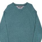 TOMMY HILFIGER Mens Blue Plain Crew Neck Basic Knit Jumper M Wool Blend