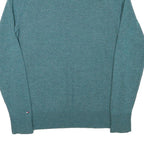 TOMMY HILFIGER Mens Blue Plain Crew Neck Basic Knit Jumper M Wool Blend