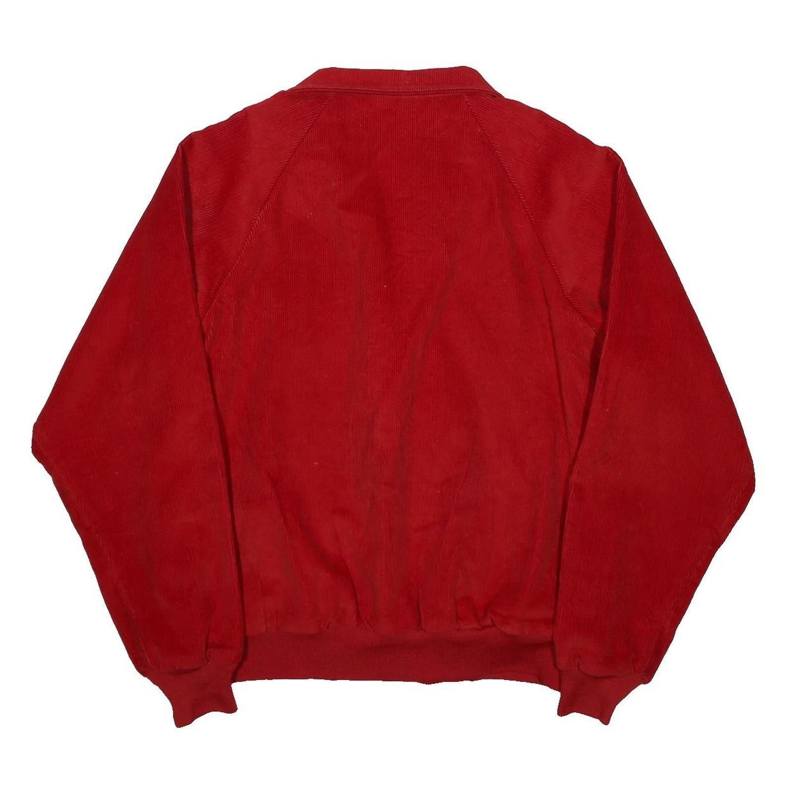 K-BRAND Mens Red Corduroy Button Jacket M Cotton Blend Plain Classic Casual