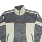 MACIMON Mens Grey & Cream Sport Zip Jacket L Polyester Blend Casual Lightweight