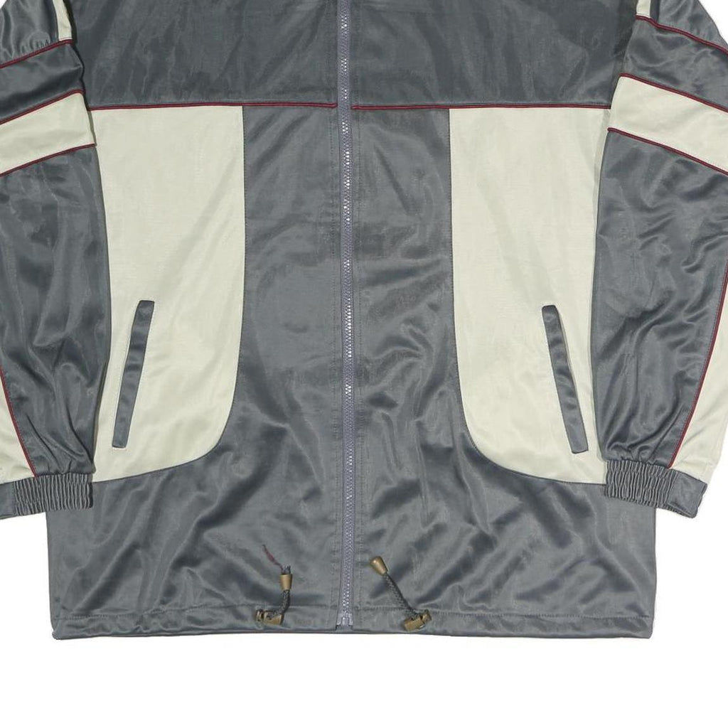 MACIMON Mens Grey & Cream Sport Zip Jacket L Polyester Blend Casual Lightweight