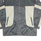 MACIMON Mens Grey & Cream Sport Zip Jacket L Polyester Blend Casual Lightweight