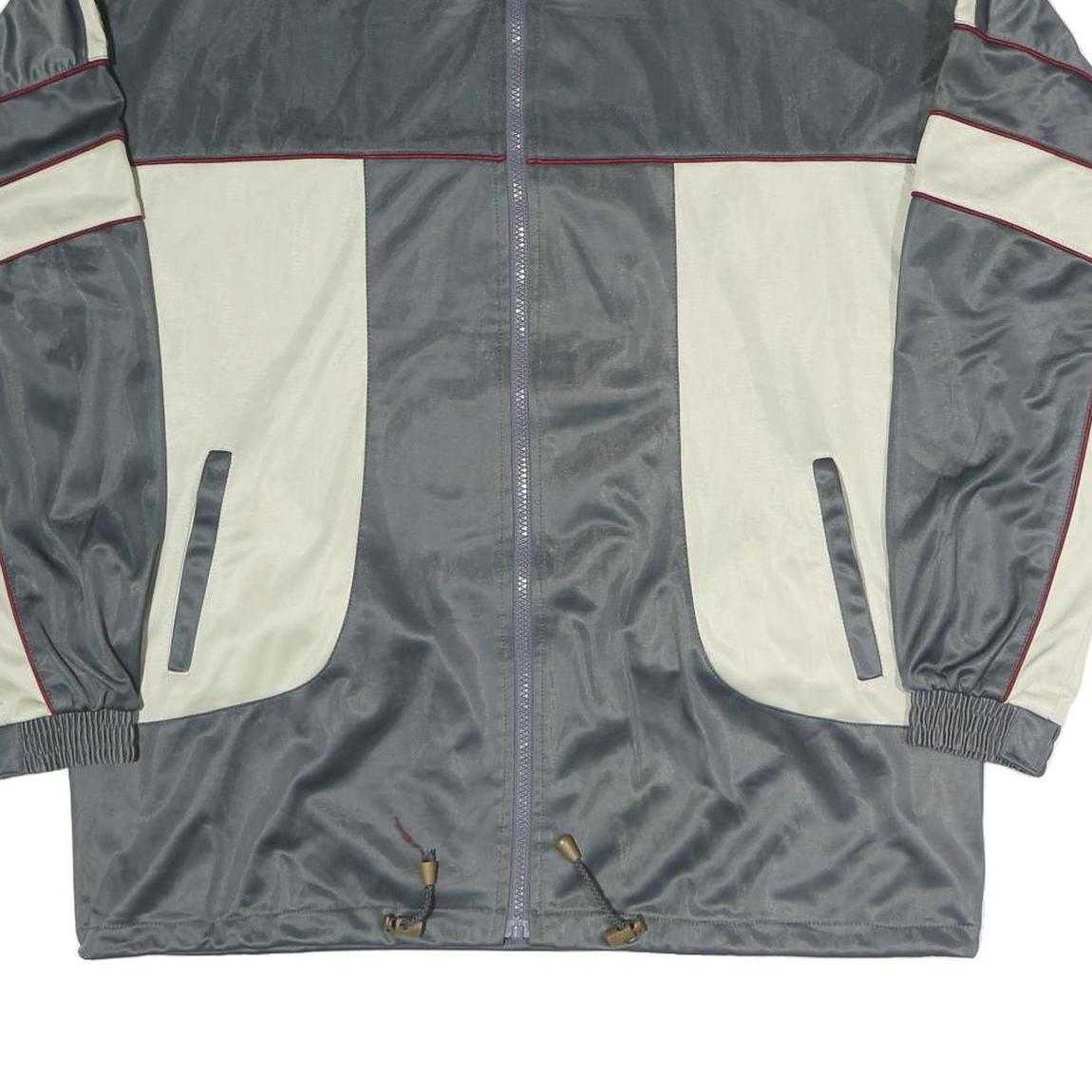 MACIMON Mens Grey & Cream Sport Zip Jacket L Polyester Blend Casual Lightweight