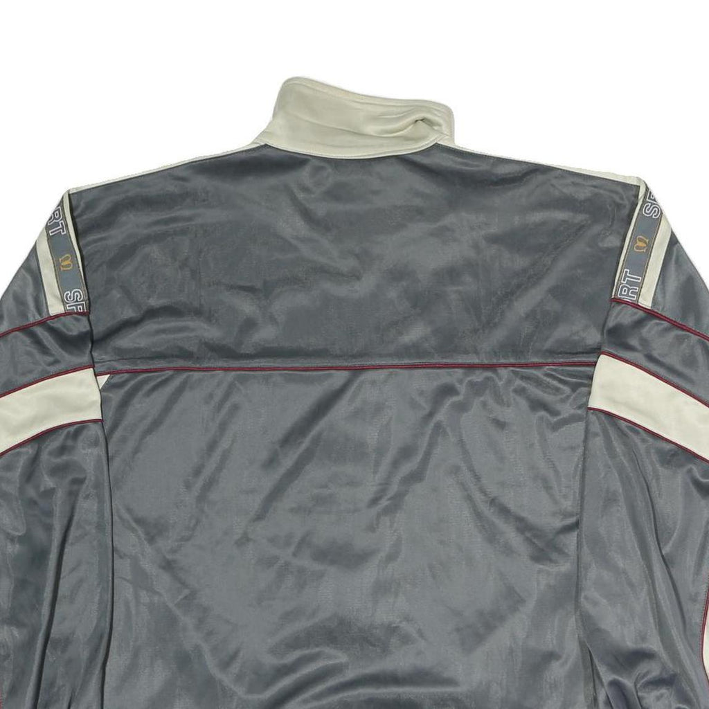 MACIMON Mens Grey & Cream Sport Zip Jacket L Polyester Blend Casual Lightweight