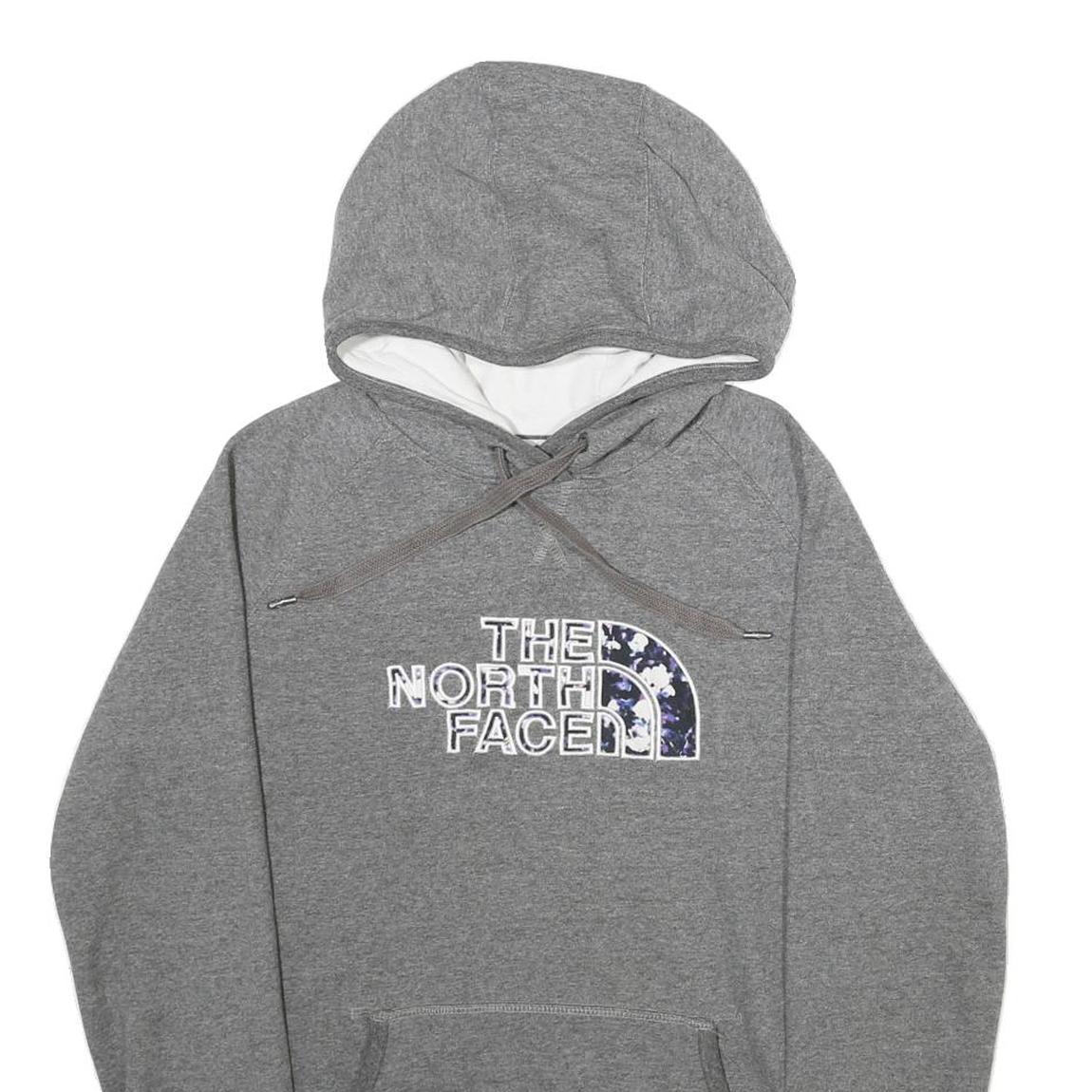 THE NORTH FACE Womens Grey Hoodie M Cotton Blend Casual Pullover