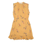 & OTHER STORIES Womens Yellow Floral Day Cotton Dress Sleeveless Ruffle Hem M
