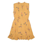 & OTHER STORIES Womens Yellow Floral Day Cotton Dress Sleeveless Ruffle Hem M