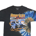 CHEMISTRY Mens Black Blue Tie Dye Graphic T-Shirt L Short Sleeve Crew Neck Fast