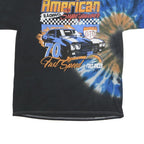 CHEMISTRY Mens Black Blue Tie Dye Graphic T-Shirt L Short Sleeve Crew Neck Fast