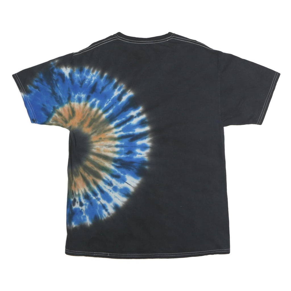 CHEMISTRY Mens Black Blue Tie Dye Graphic T-Shirt L Short Sleeve Crew Neck Fast