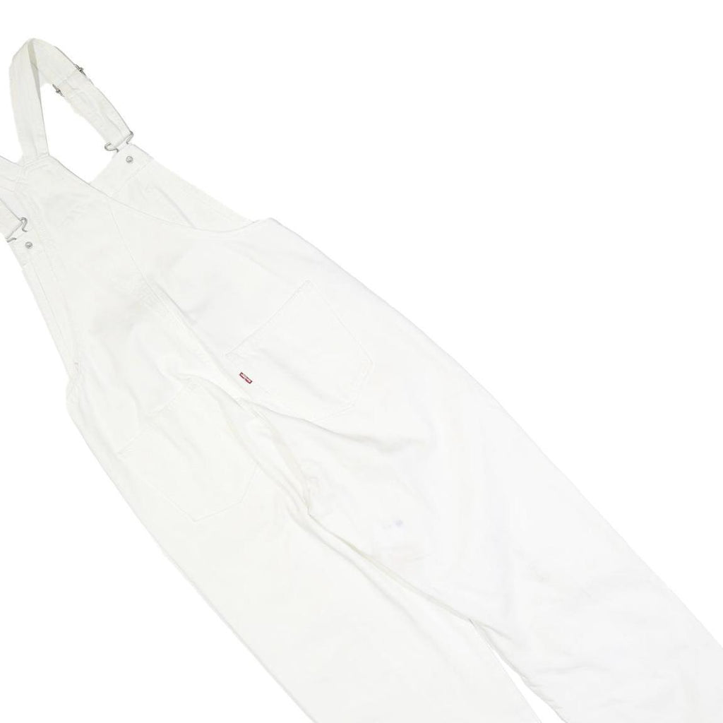 LEVI'S Womens White Cotton Blend Dungarees Regular Fit Twill XS W30 L26 Classic