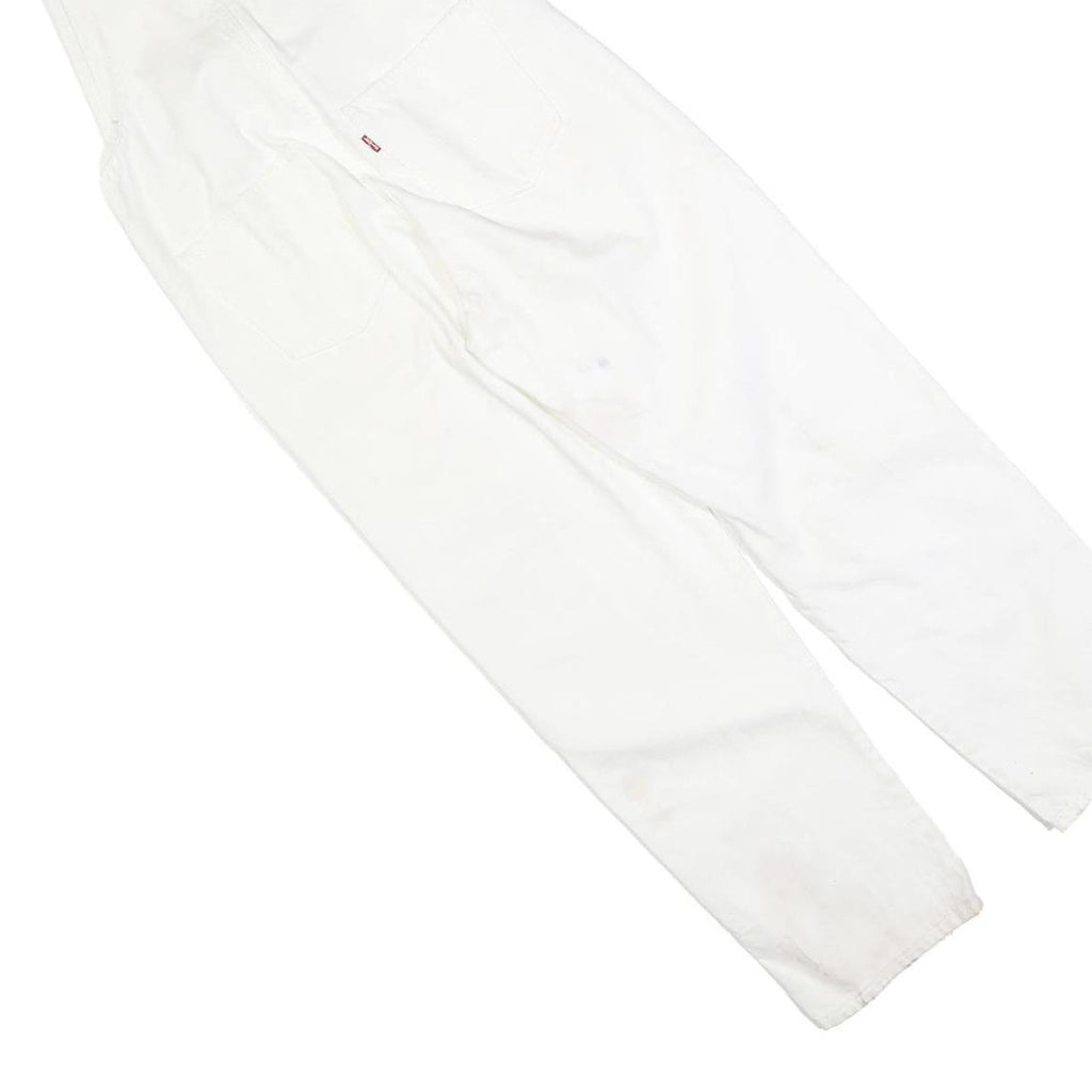 LEVI'S Womens White Cotton Blend Dungarees Regular Fit Twill XS W30 L26 Classic