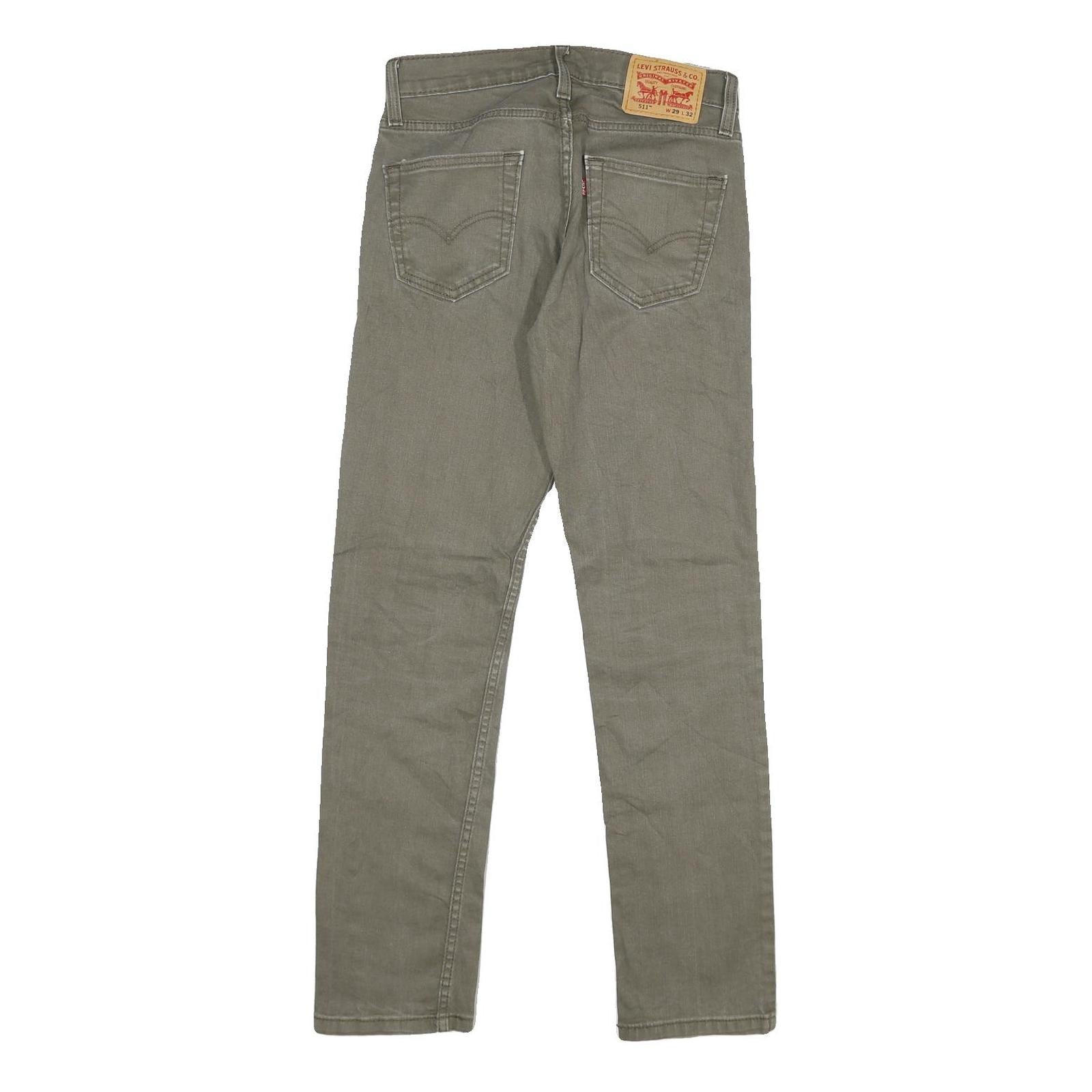 LEVI'S 511 Slim Mens Jeans Green Slim Skinny Denim Light W29 L32 Zip Cotton