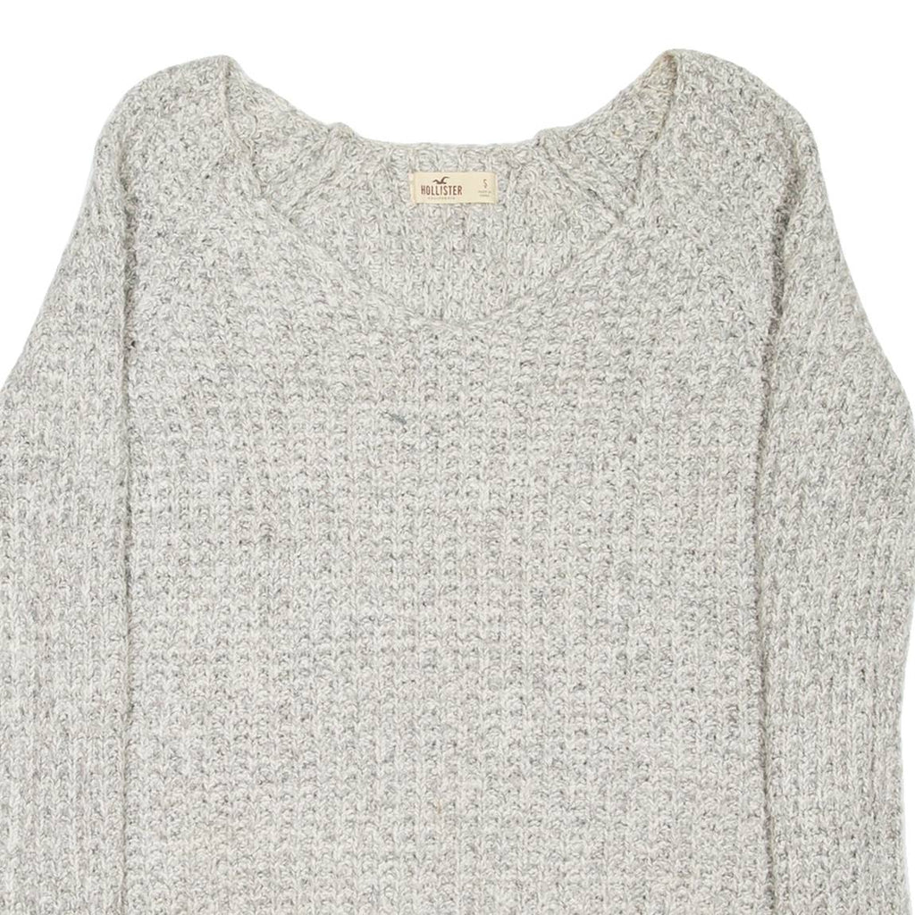 HOLLISTER Womens Jumper Grey Chunky Knit S