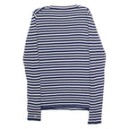 TOMMY HILFIGER Womens Patterned Jumper Blue Striped Crew Neck Tight Knit S