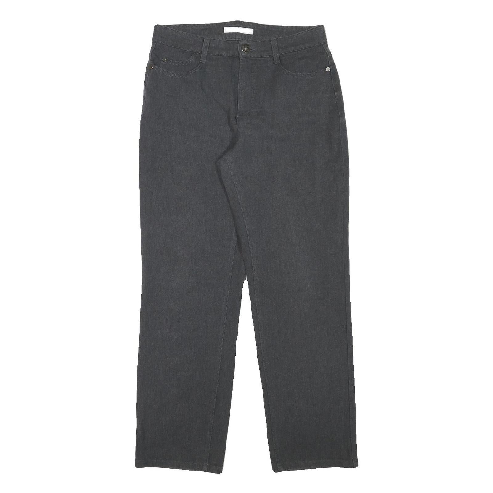 MAC Womens Regular Fit Black Cotton Blend Regular Leg Trousers W30 L29 Stretch