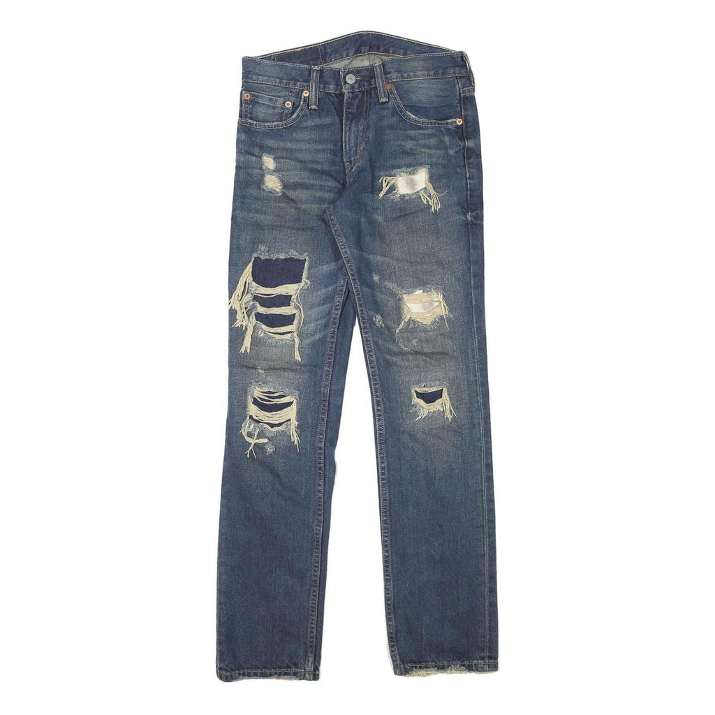 LEVI'S 511 Mens Jeans Blue Slim Skinny Denim Medium W28 L30 Distressed