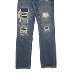 LEVI'S 511 Mens Jeans Blue Slim Skinny Denim Medium W28 L30 Distressed