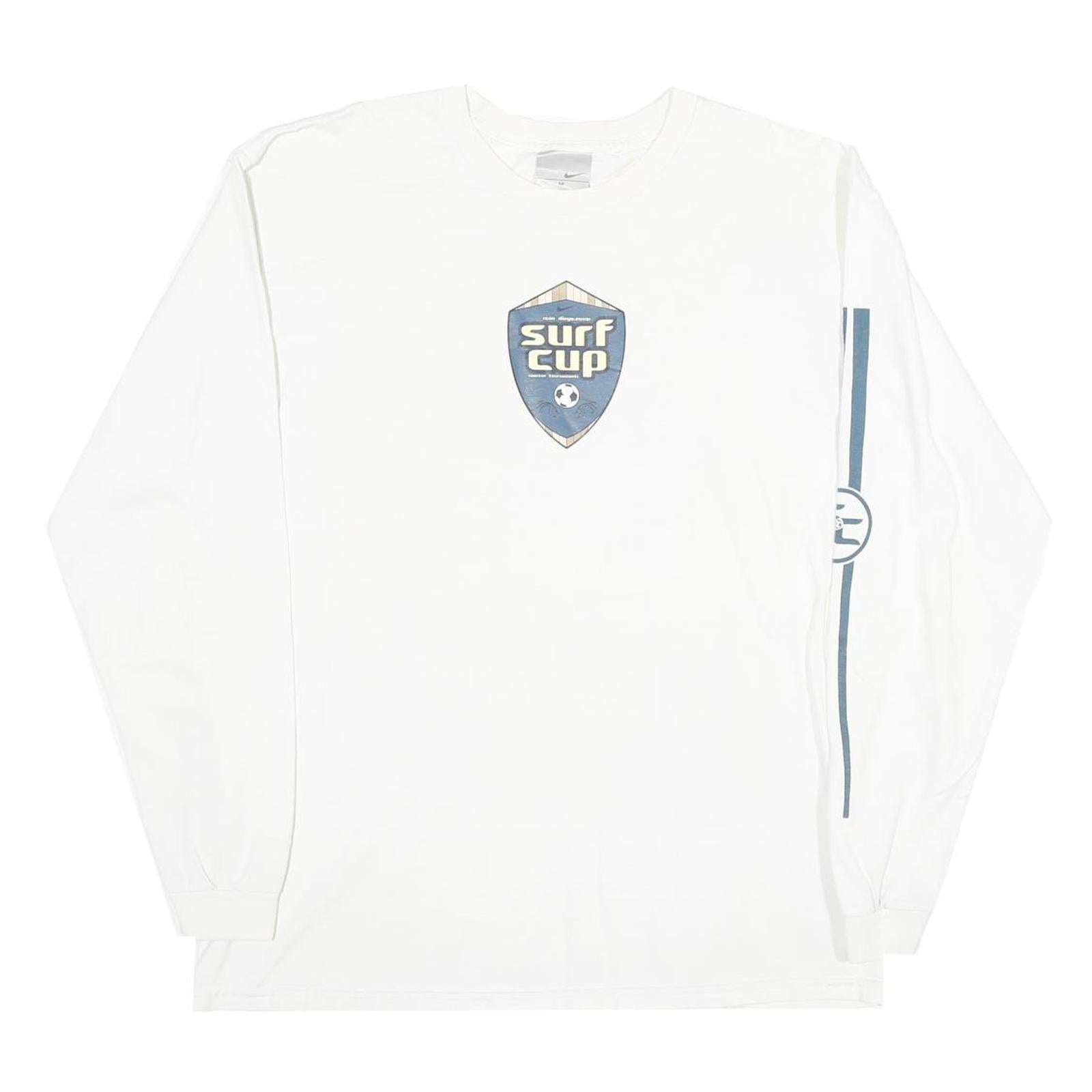 NIKE Mens White Surf Cup Graphic Long Sleeve Crew Neck T-Shirt M