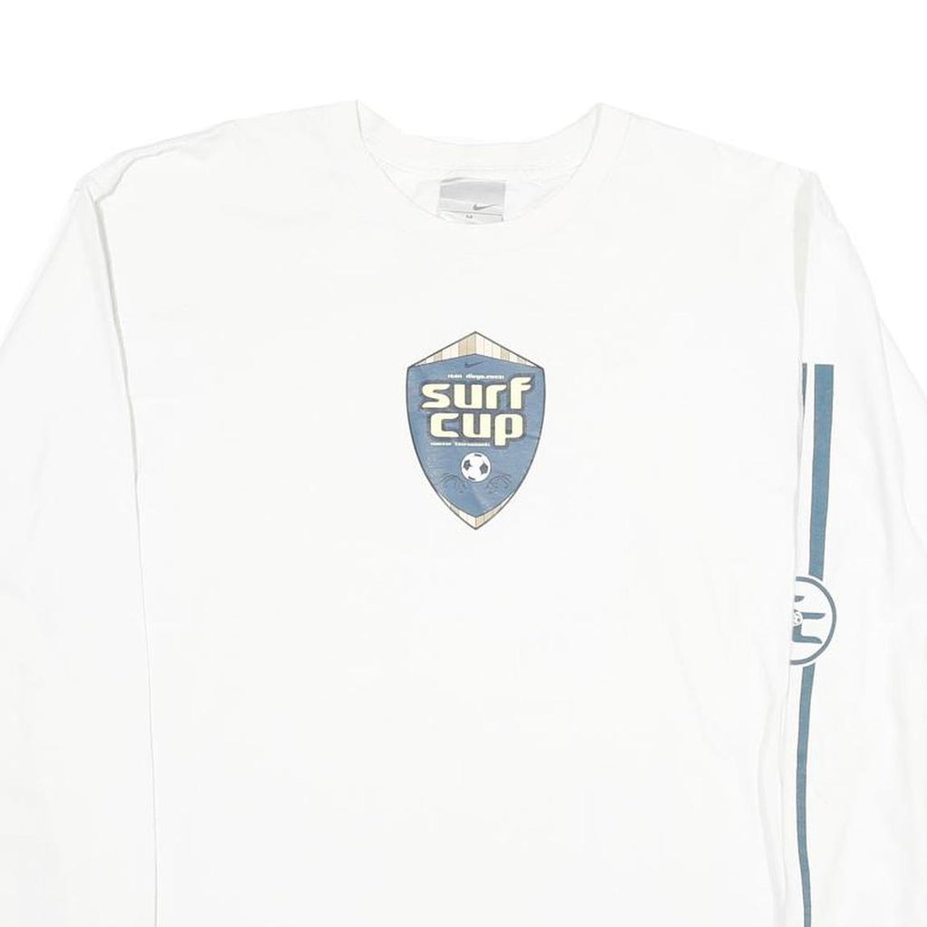 NIKE Mens White Surf Cup Graphic Long Sleeve Crew Neck T-Shirt M