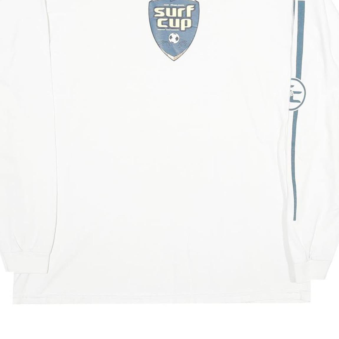 NIKE Mens White Surf Cup Graphic Long Sleeve Crew Neck T-Shirt M