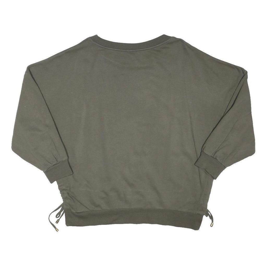 RIVER ISLAND Womens Green Crew Neck Sweatshirt L Relaxed Fit Cotton Blend