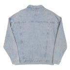 66 GIRLS Womens Blue Denim Jacket L Cotton Blend Button Front Classic Casual