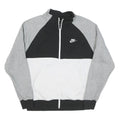 NIKE Mens Black & Grey White Colourblock Jacket M Cotton Blend Zip Casual